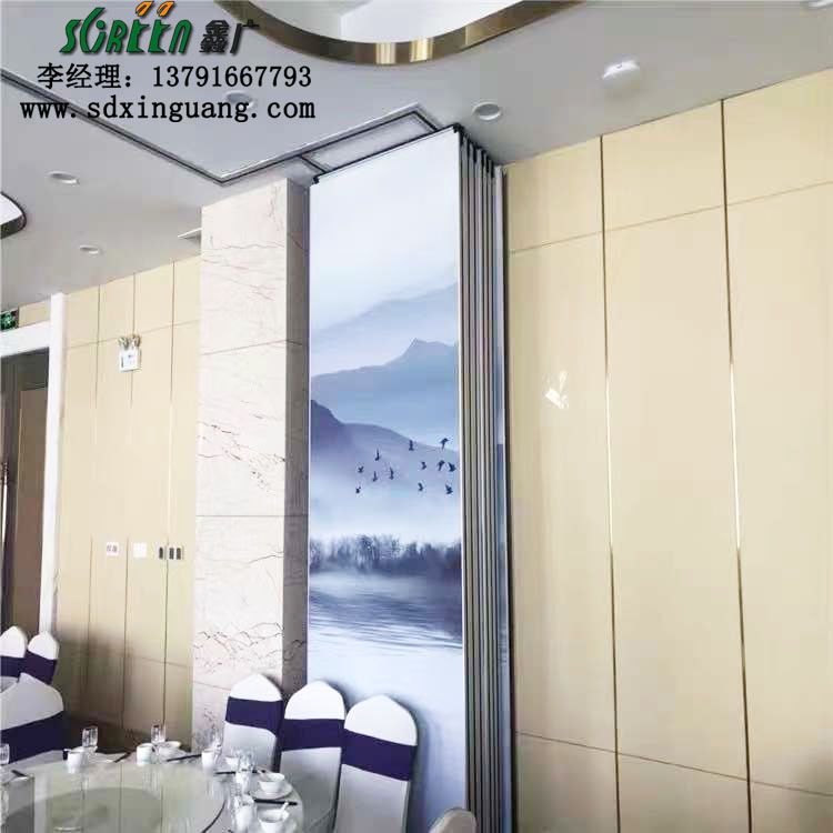 山東酒店活動隔斷，吊軌道隔斷工程
