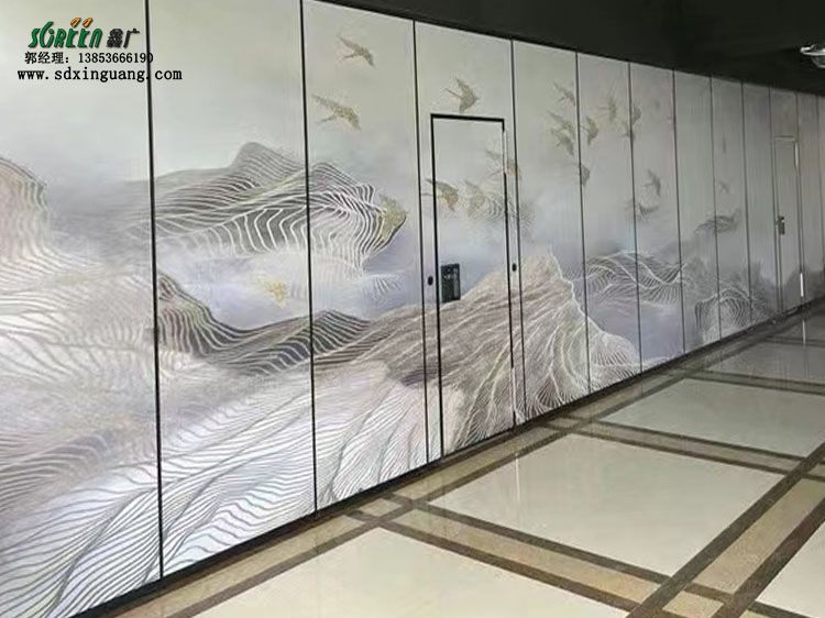 濰坊活動隔斷廠家酒店活動隔斷墻，展廳折疊推拉門，移動屏風高隔
